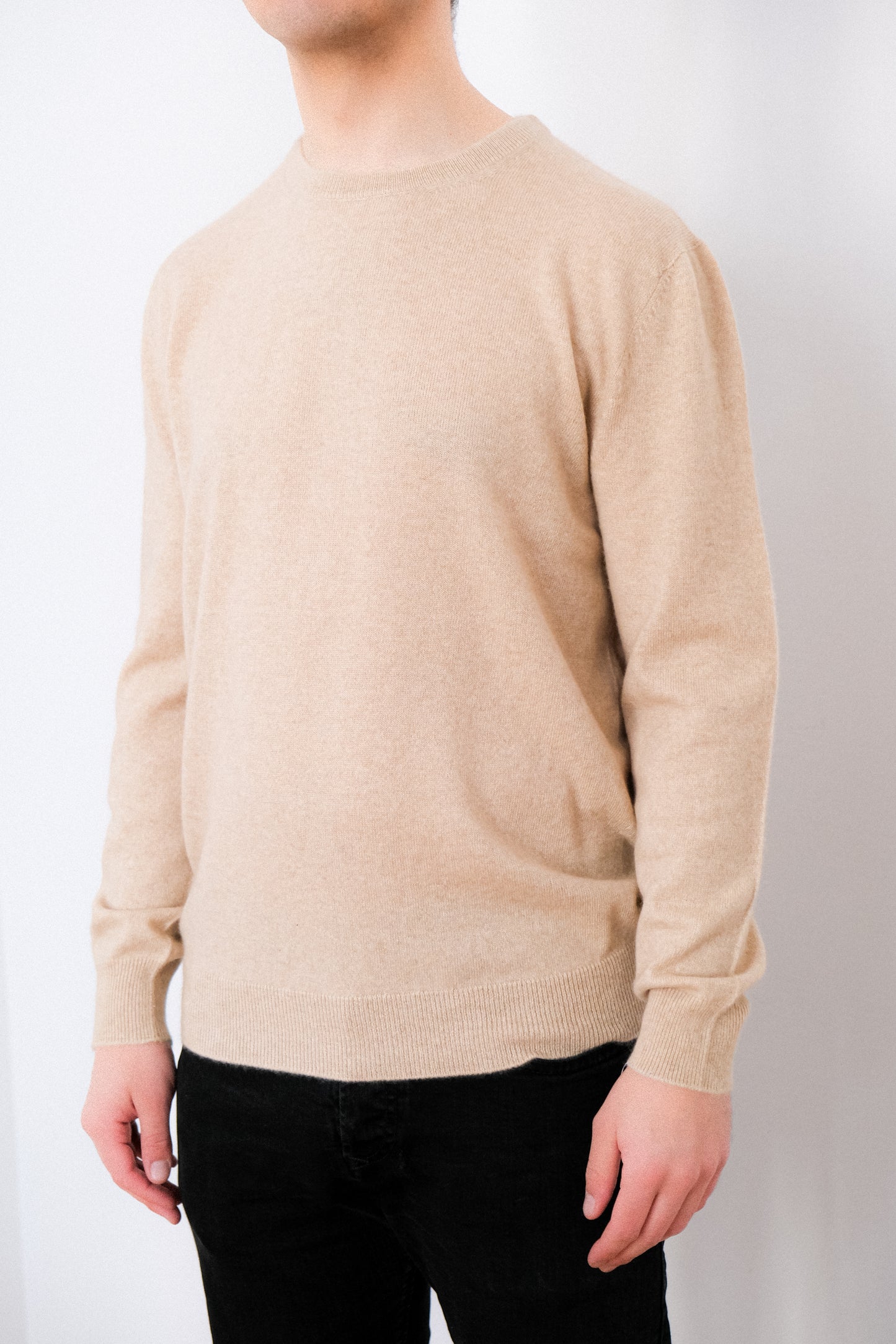 Bright Sand Cashmere Pullover - Round Neck