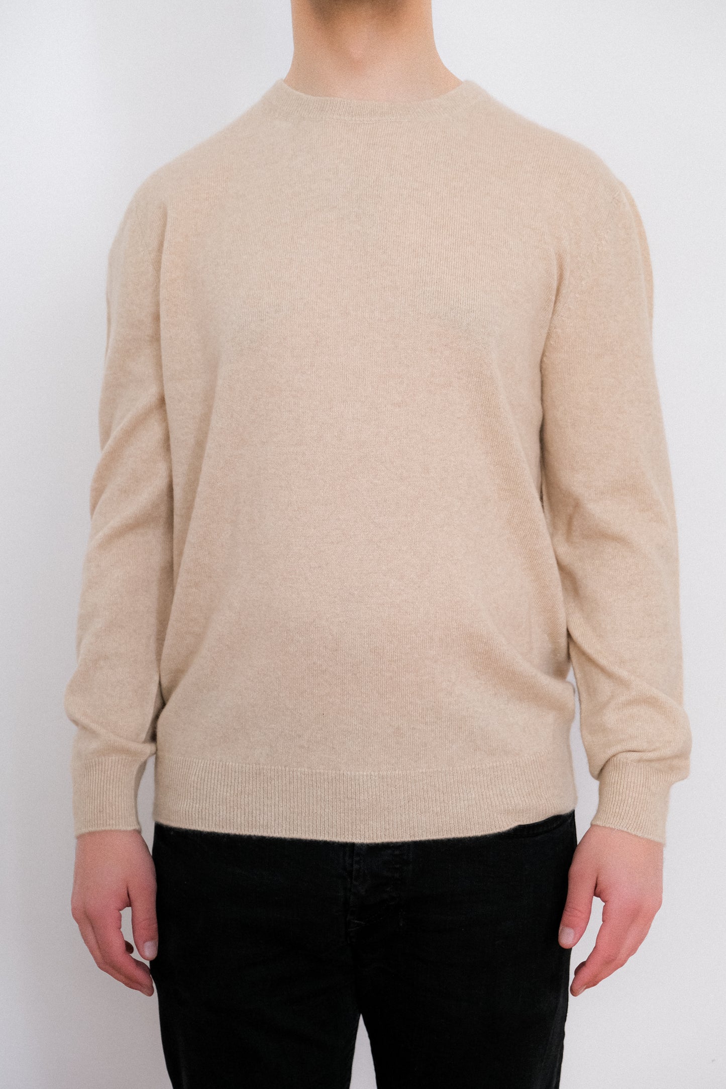 Bright Sand Cashmere Pullover - Round Neck
