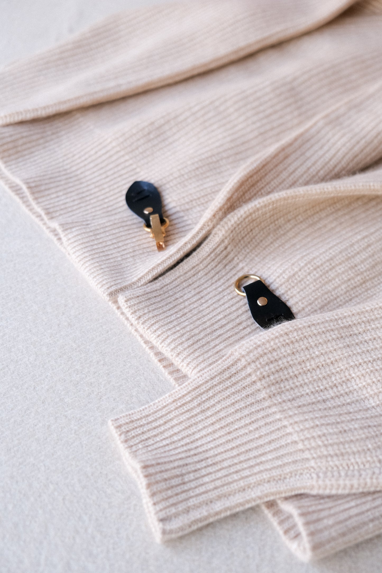 Ribbed Pure Cashmere Cardigan with Details