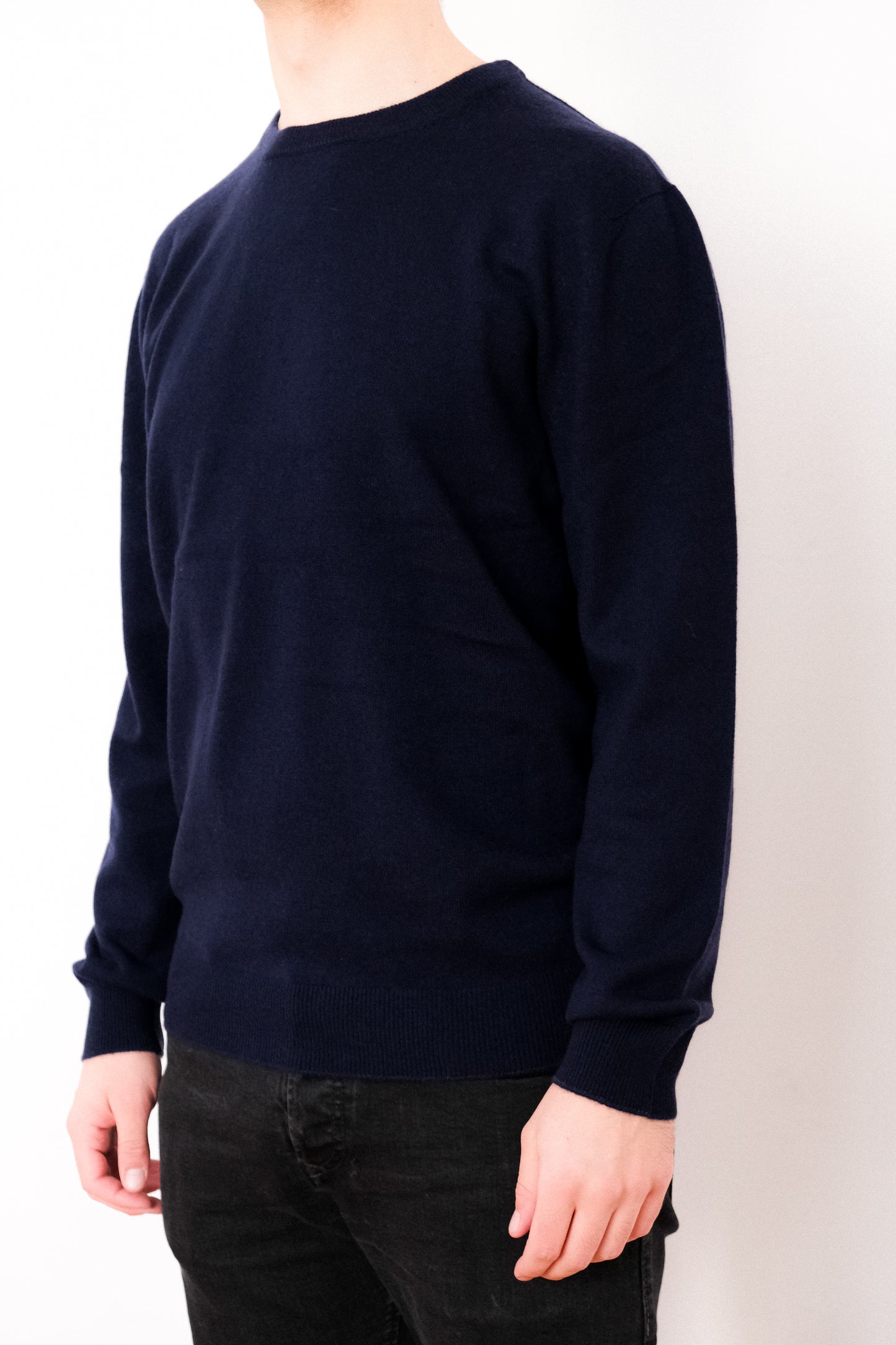 Navy Blue Cashmere Pullover - Round Neck