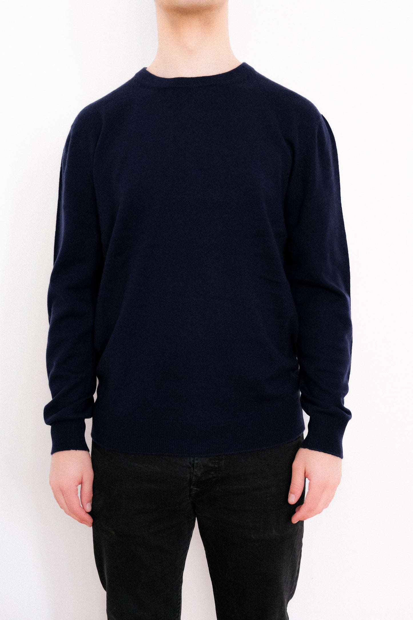 Navy Blue Cashmere Pullover - Round Neck