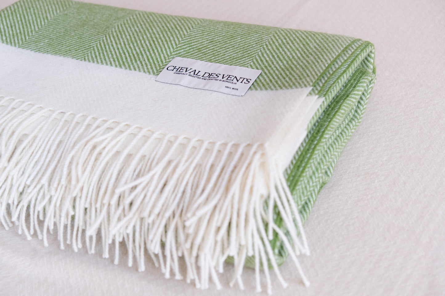The Hiromi Blanket - Herrinbone Green